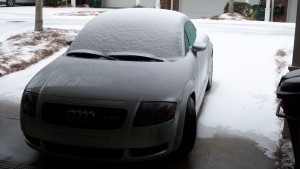 My car covered in snow