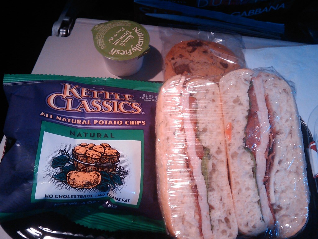 US Airways turkey sandwich