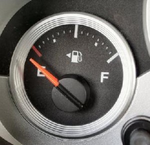 a close-up of a gas gauge
