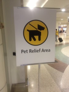 a sign with a dog on it