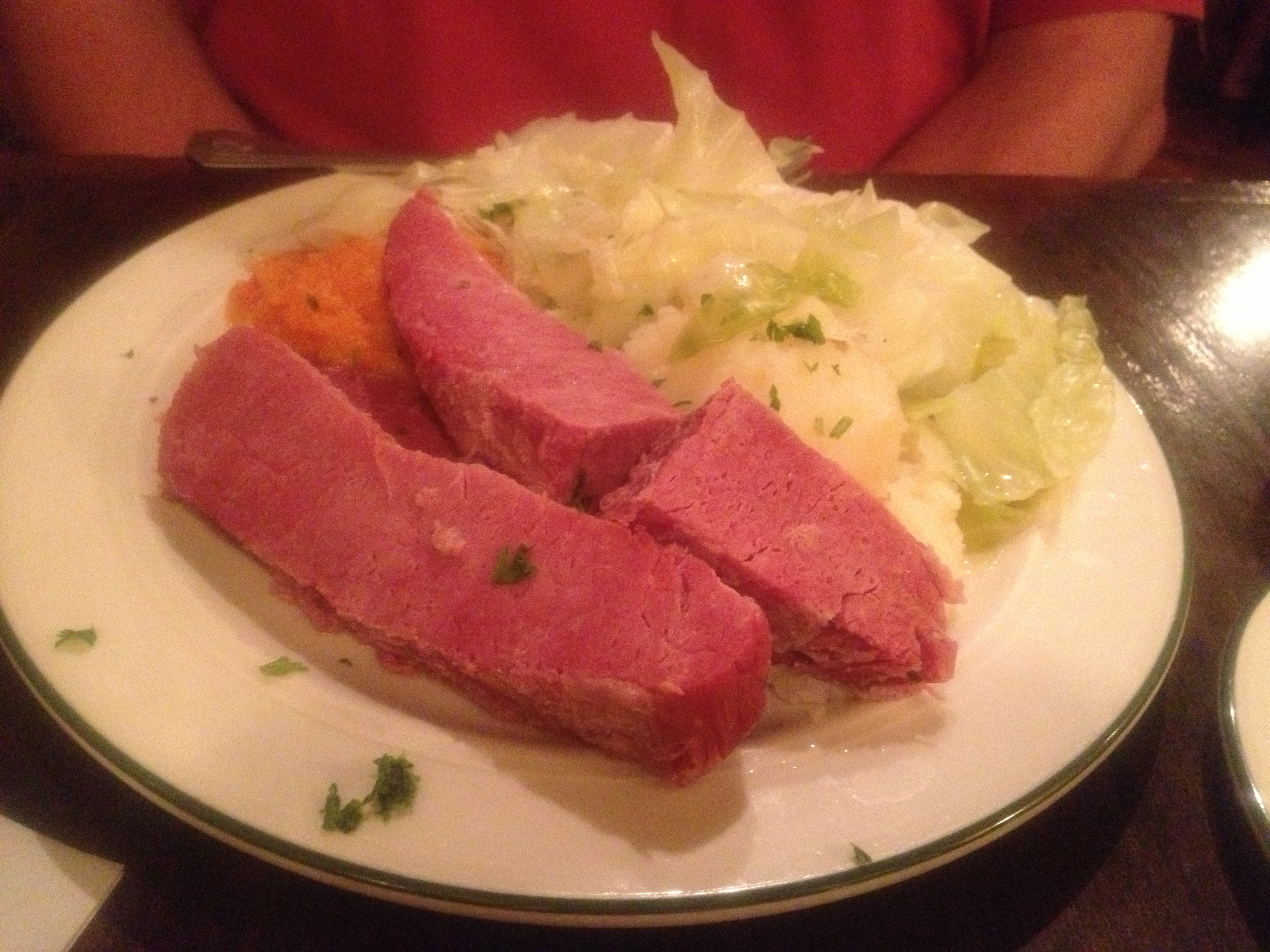 Corned Beef and Cabbage at Galway Bay